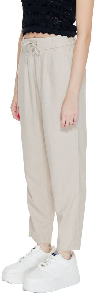 Only Beige Linen Casual Pants Beige