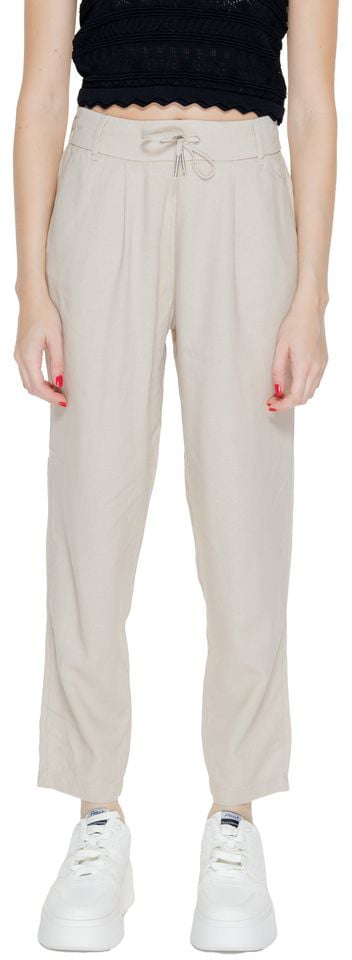 Only Beige Linen Casual Pants Beige