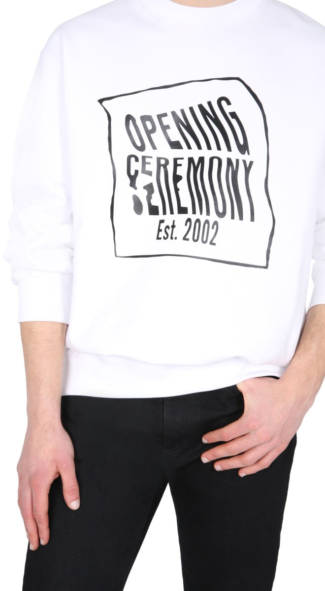 Opening Ceremony Relaxed Fit Crew Neck Sweatshirt Wit