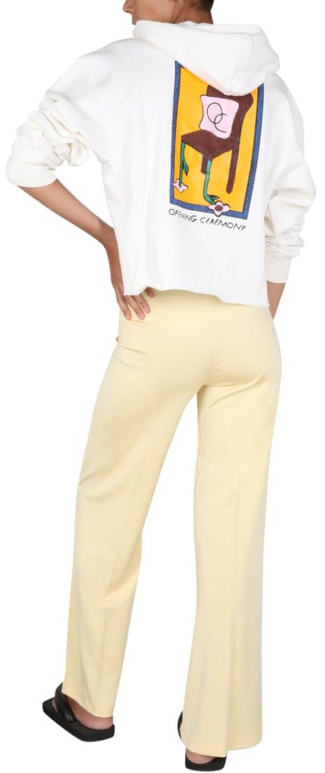 Opening Ceremony Cropped Hoodie With Artistic Graphics Wit