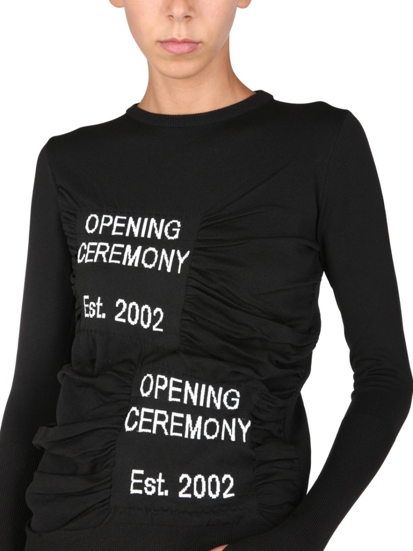 Opening Ceremony Fitted Crew Neck Sweater Zwart