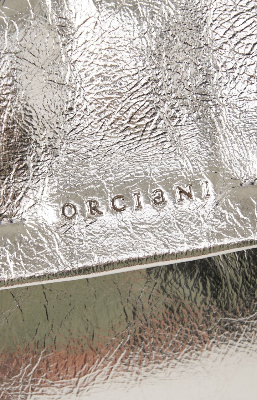 Orciani Shoulder bag in metallic look Grijs