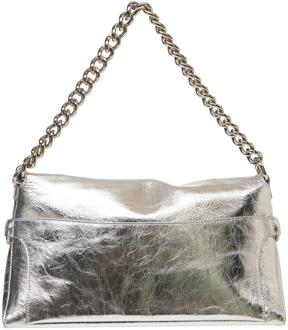 Orciani Shoulder bag in metallic look Grijs