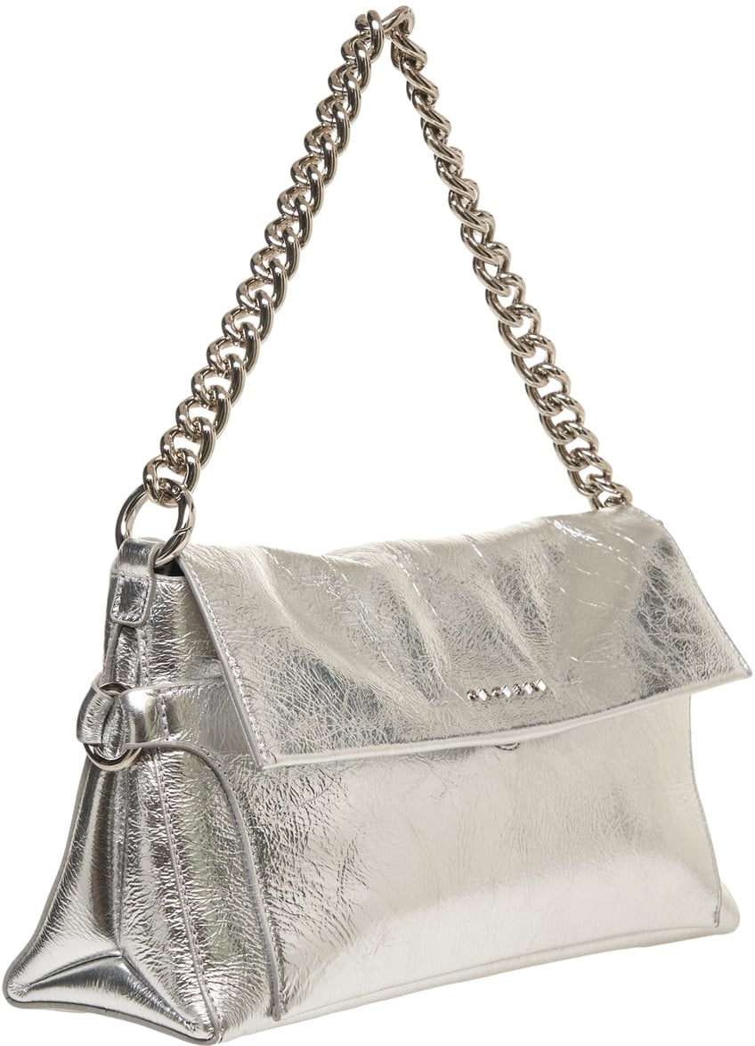 Orciani Shoulder bag in metallic look Grijs