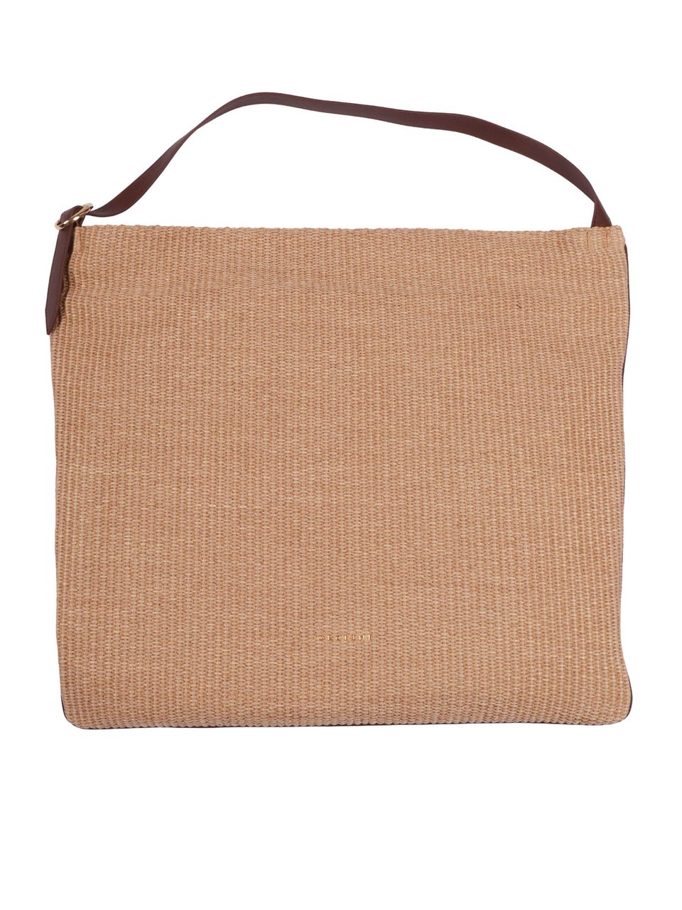 Orciani Woven Brown Leather Handbag Bruin