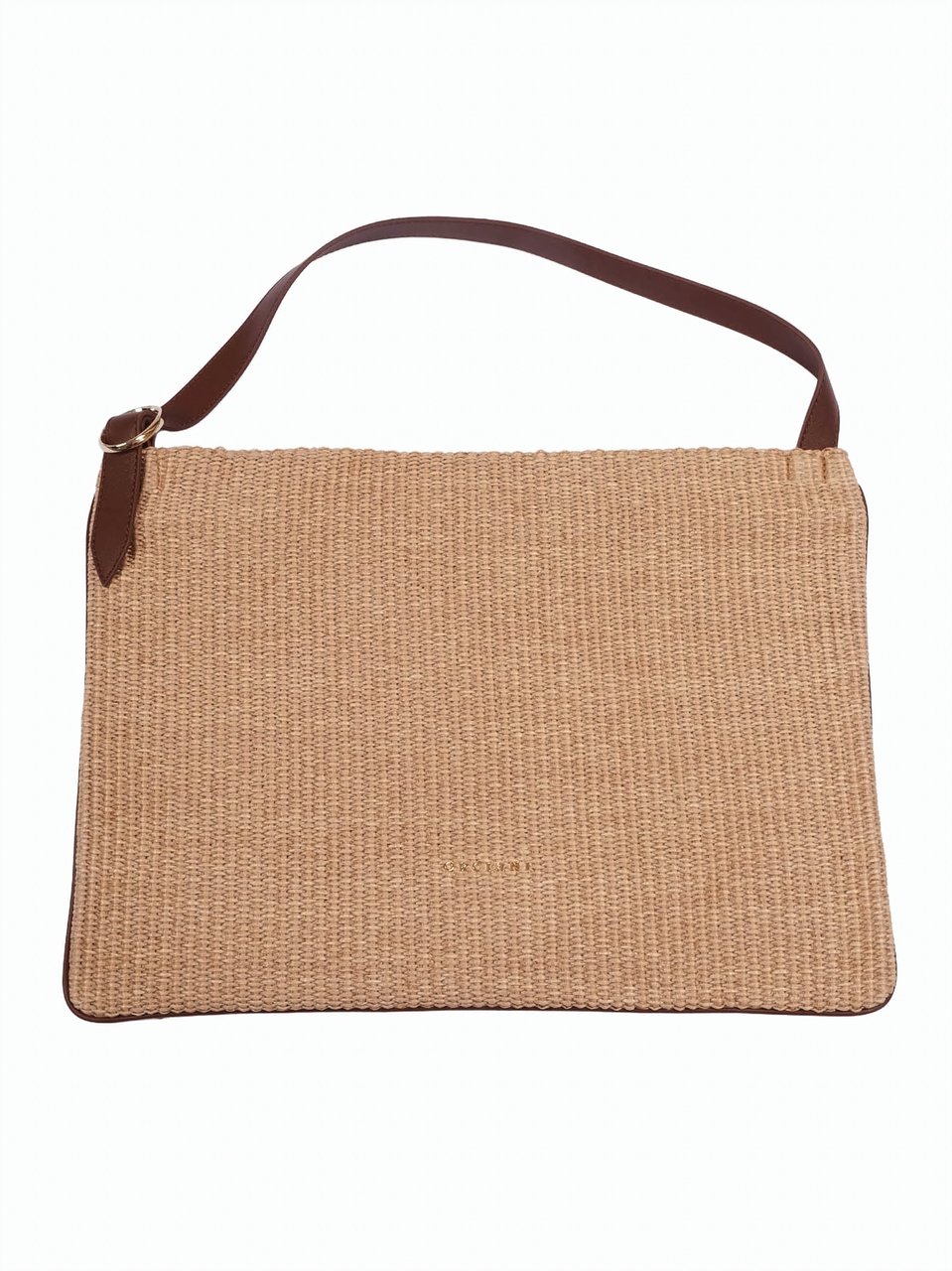 Orciani Natural Straw Woven Handag Neutraal