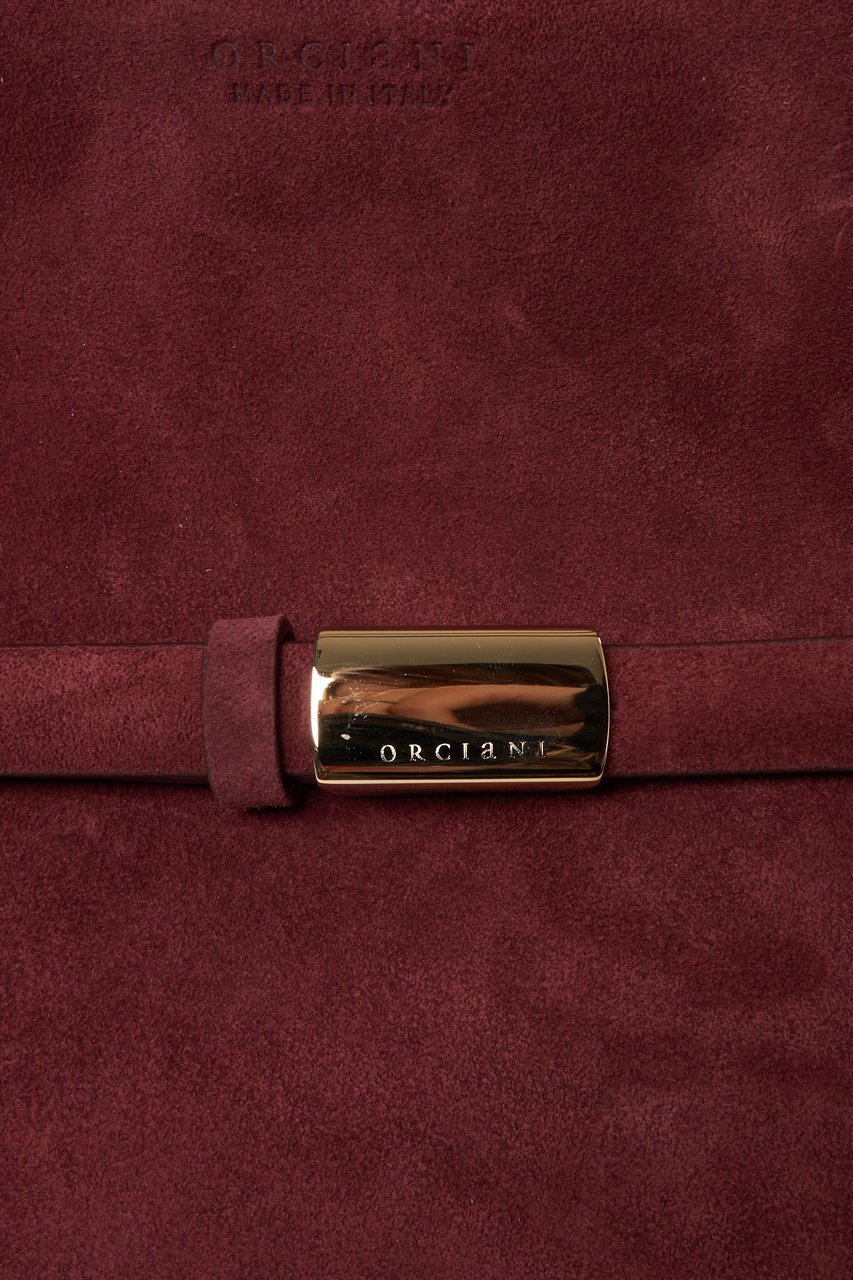 Orciani Borsa a mano scamosciata Rood