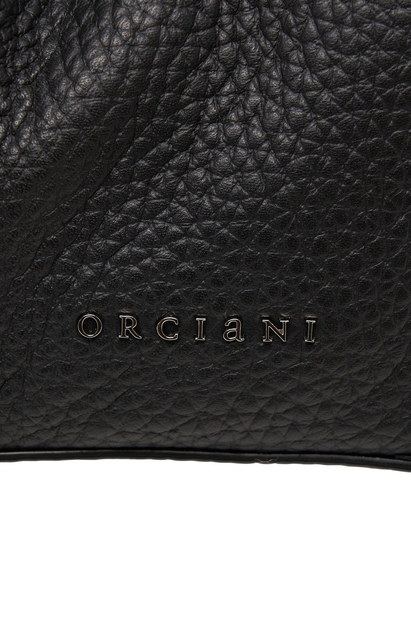 Orciani Grained leather handbag Zwart