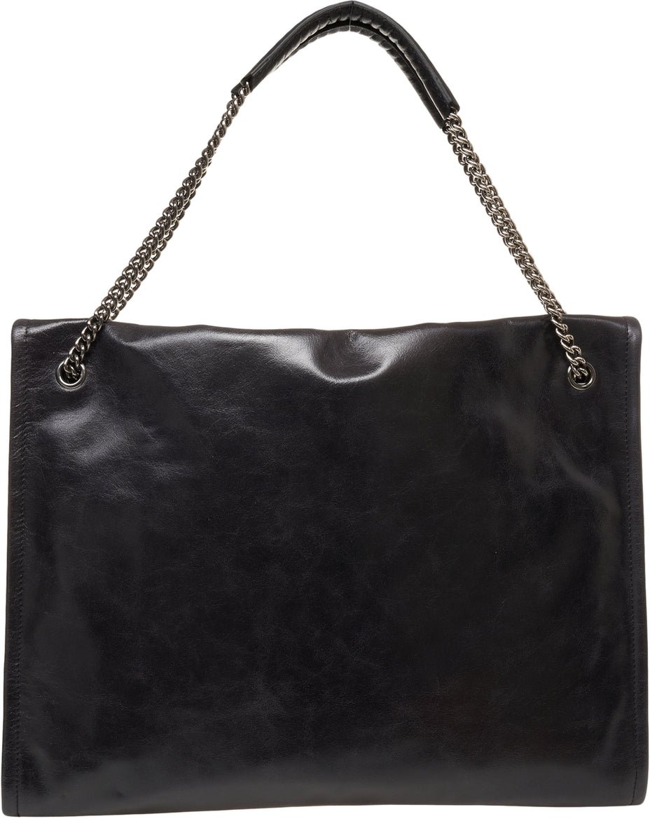 Orciani Smooth leather shoulder bag Zwart