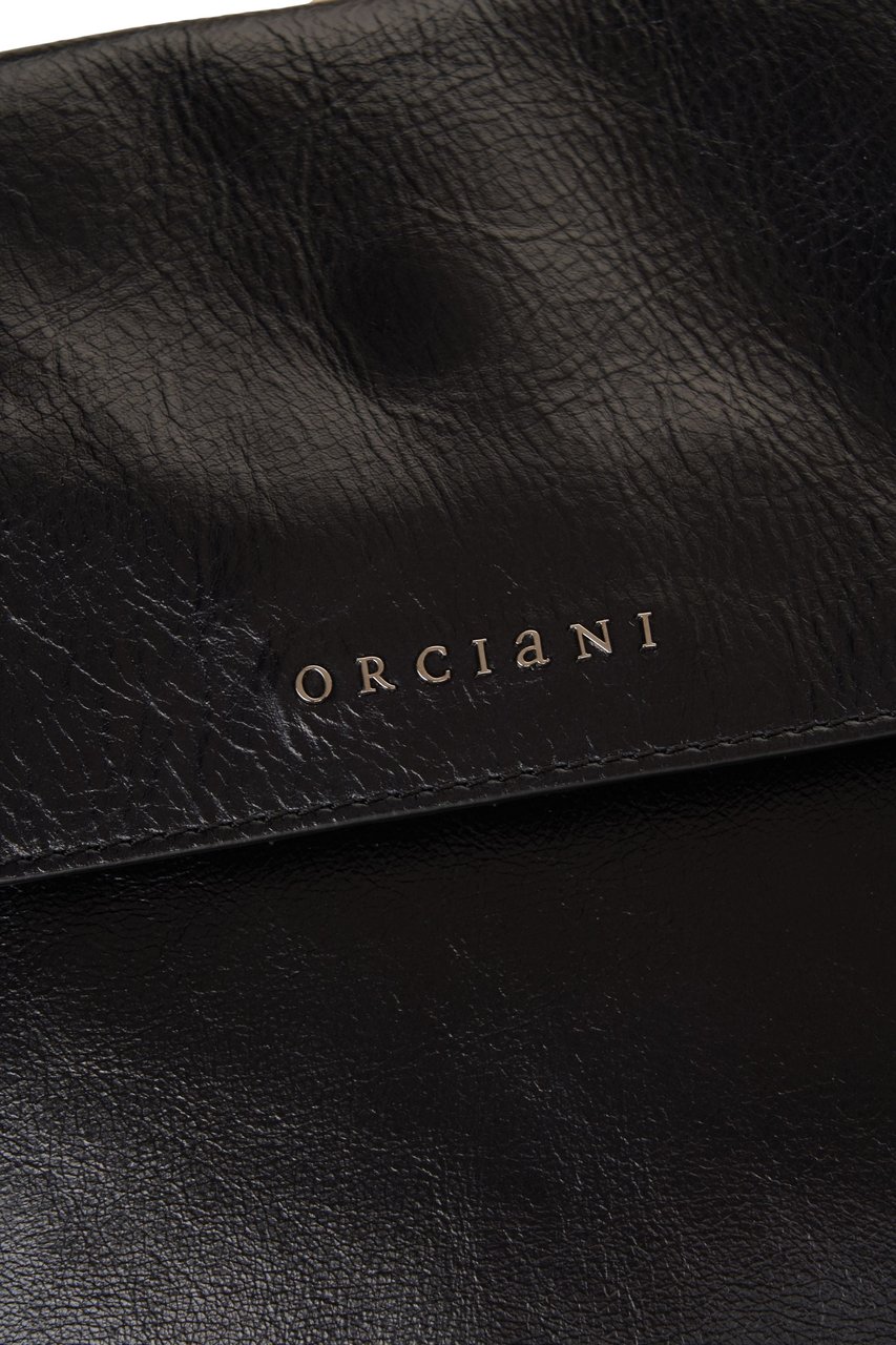 Orciani Smooth leather shoulder bag Zwart