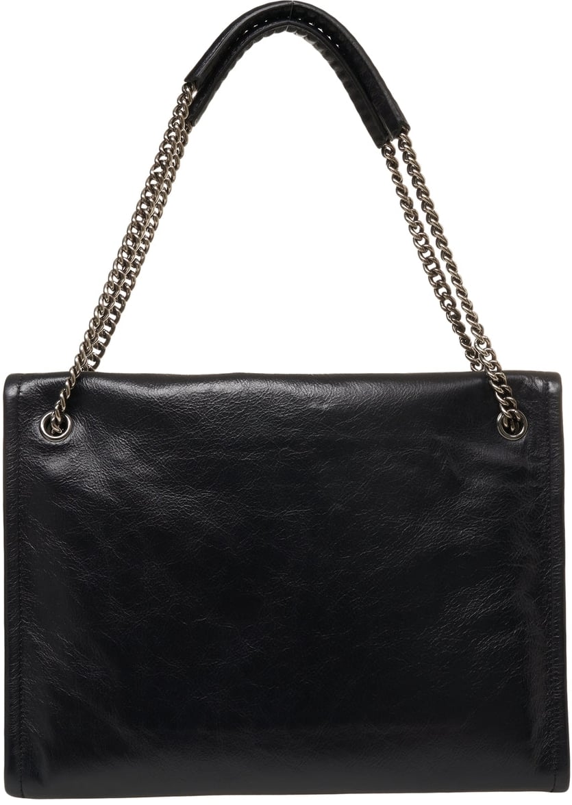 Orciani Smooth leather shoulder bag Zwart