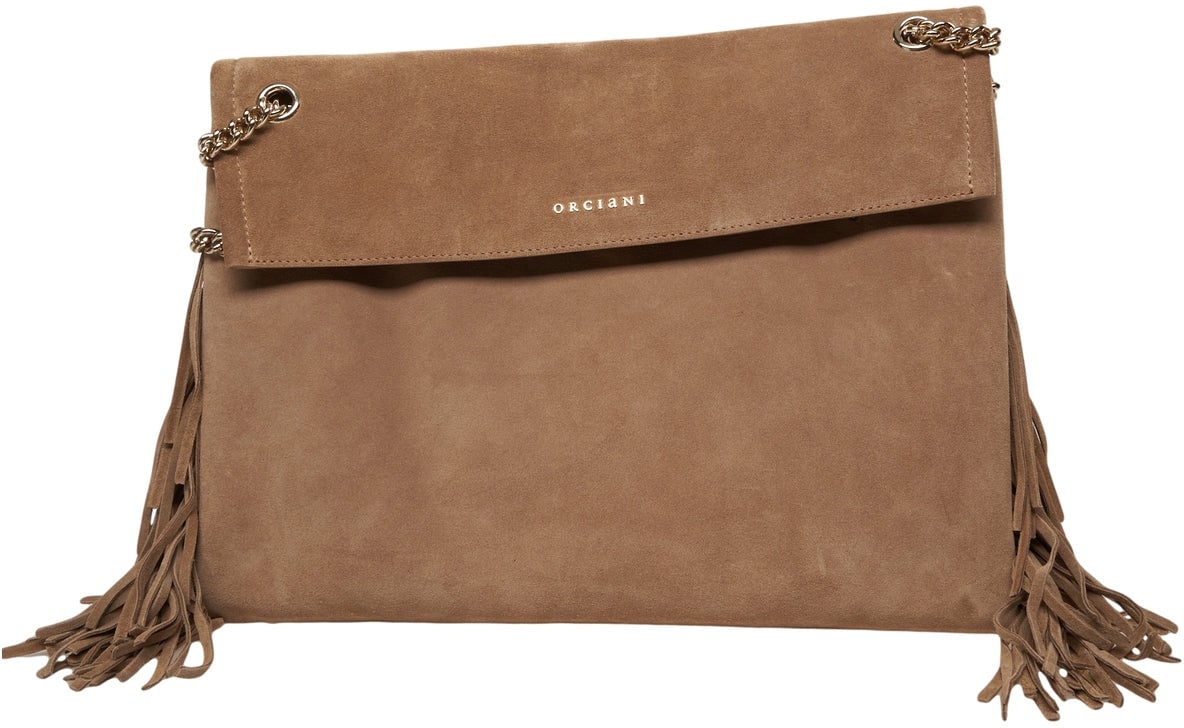 Orciani Shoulder bag with fringes Bruin
