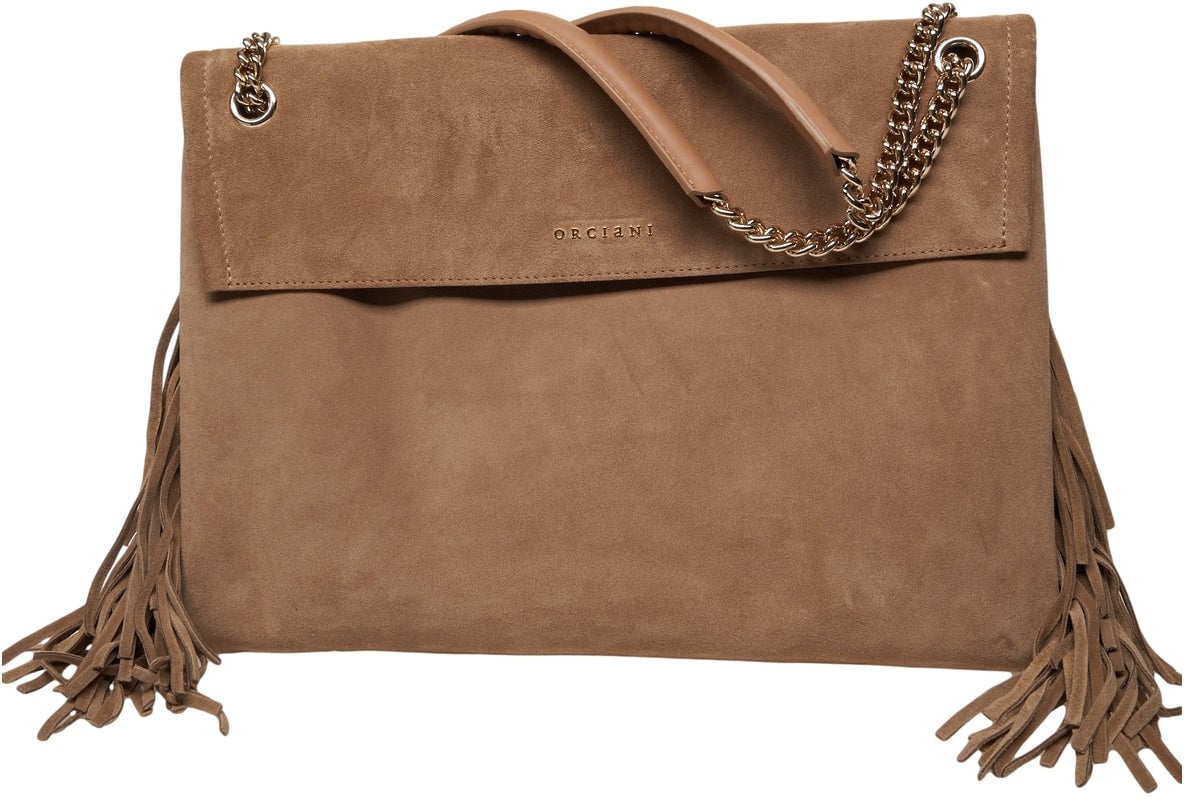 Orciani Shoulder bag with fringes Bruin