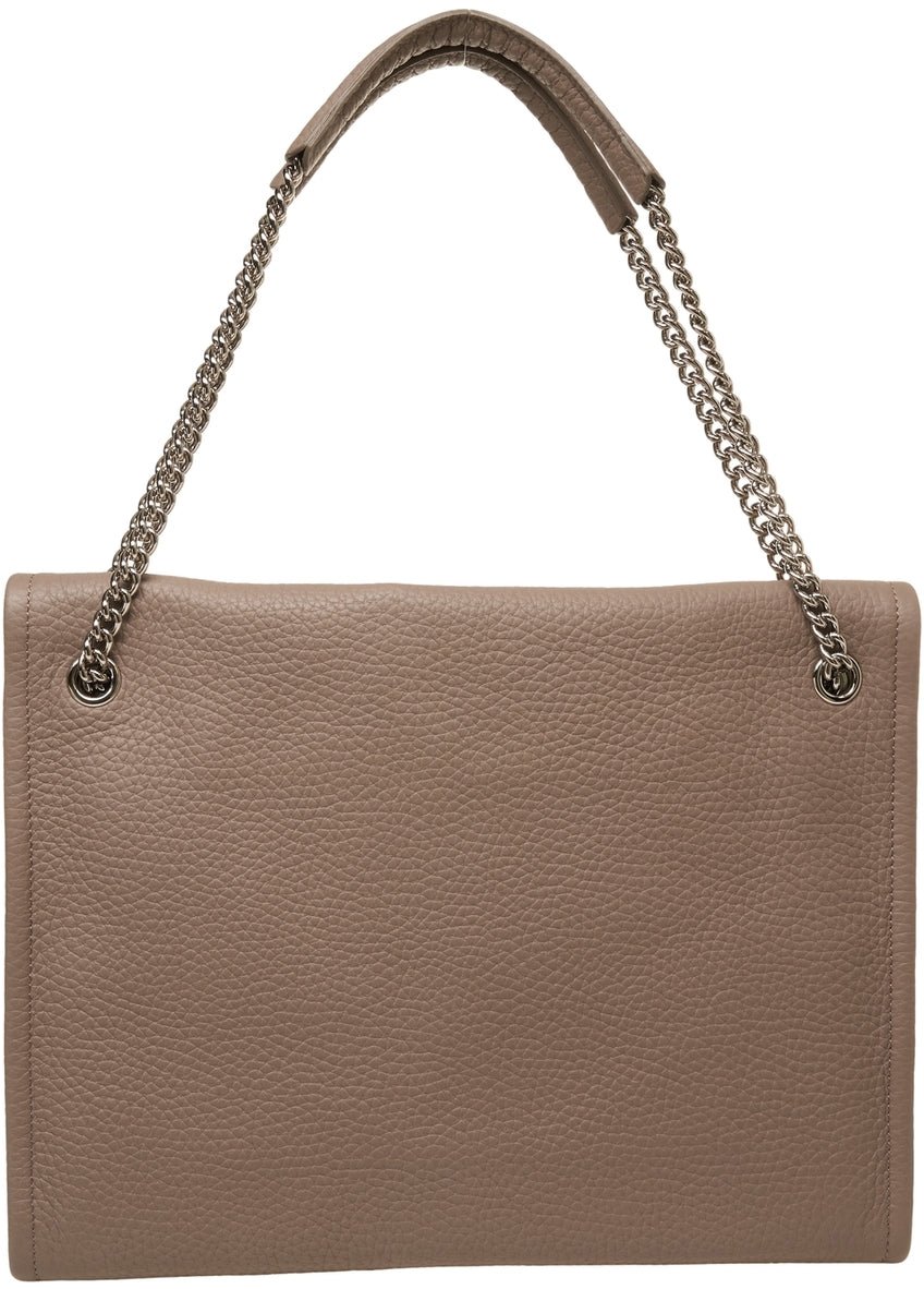 Orciani Grained leather shoulder bag Beige