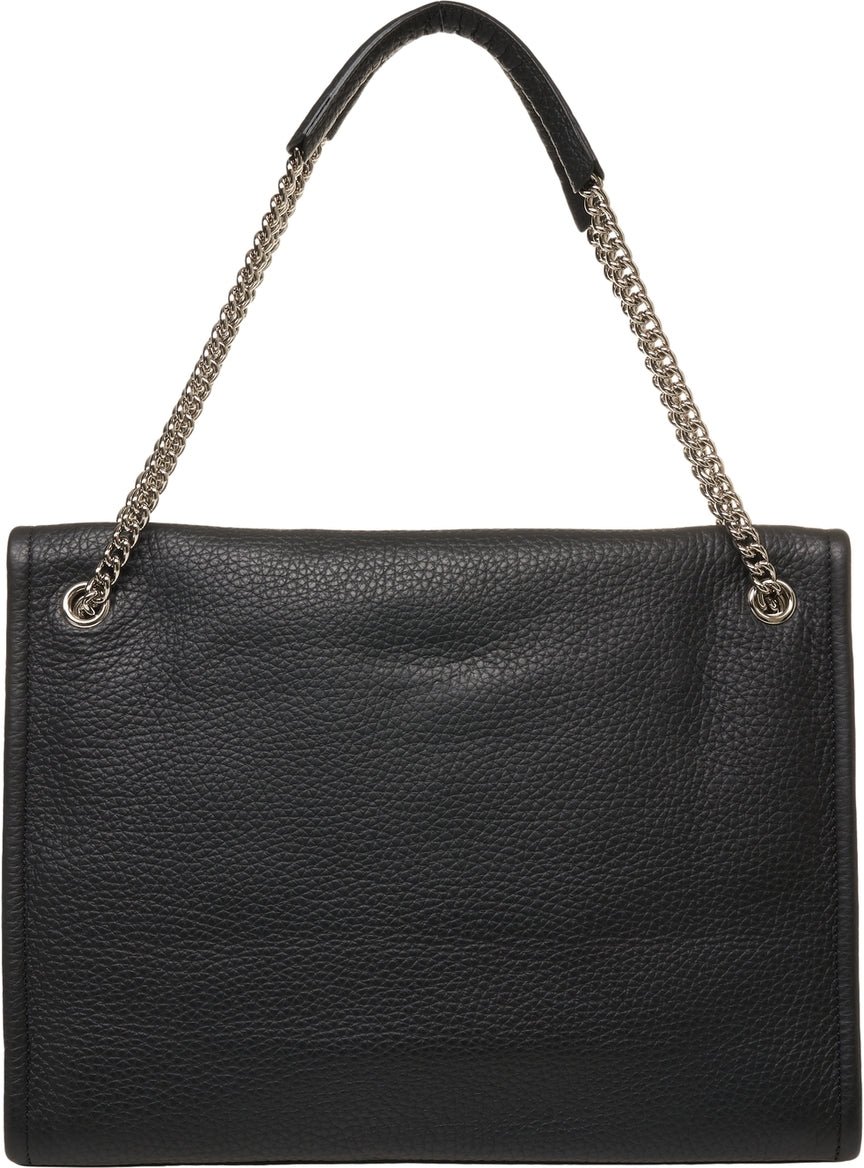 Orciani Grained leather shoulder bag Zwart
