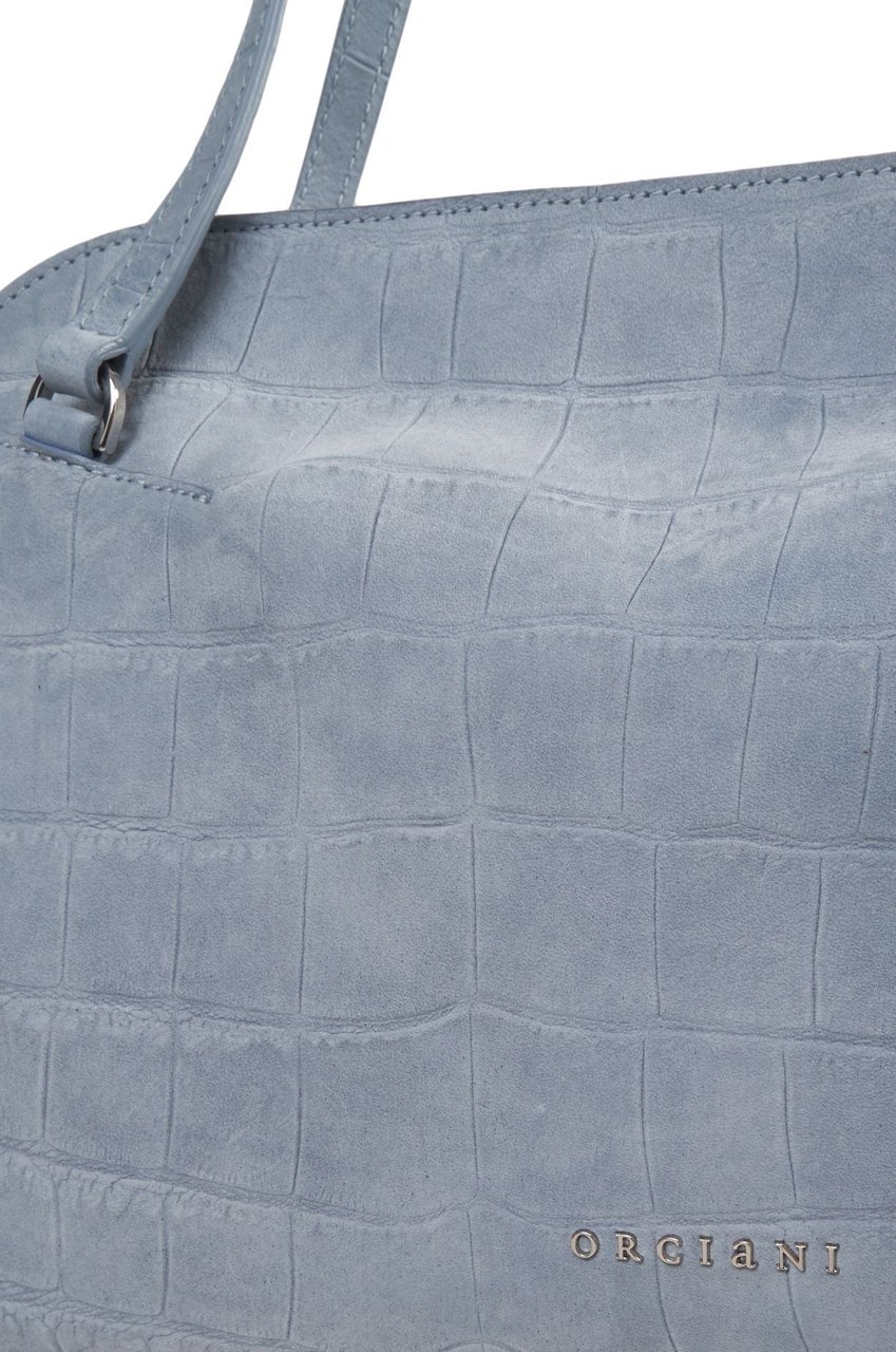 Orciani Nubuck leather shoulder bag 'Lido' Blauw