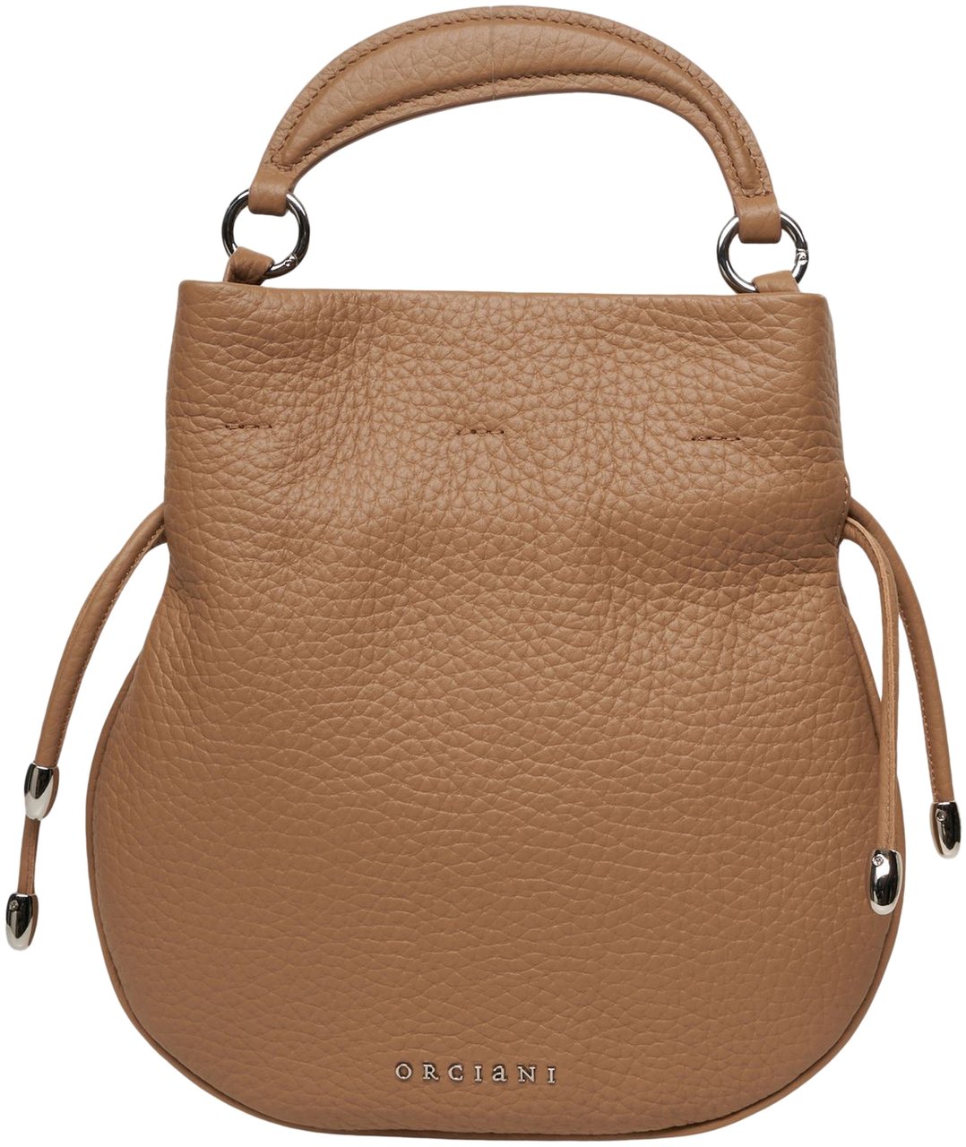 Orciani Grained leather handbag Bruin