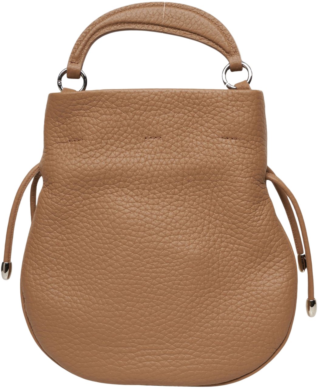 Orciani Grained leather handbag Bruin