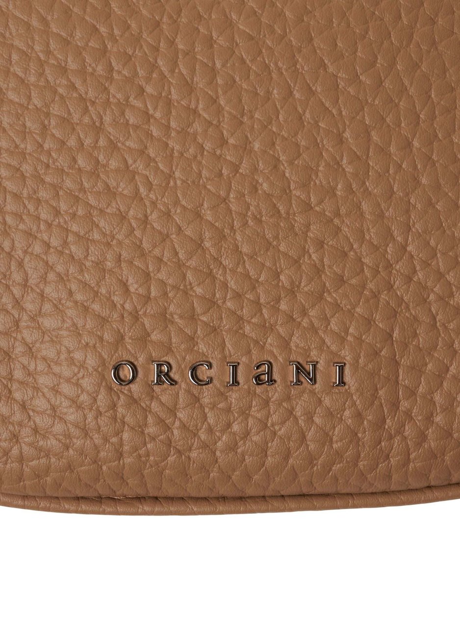 Orciani Grained leather handbag Bruin