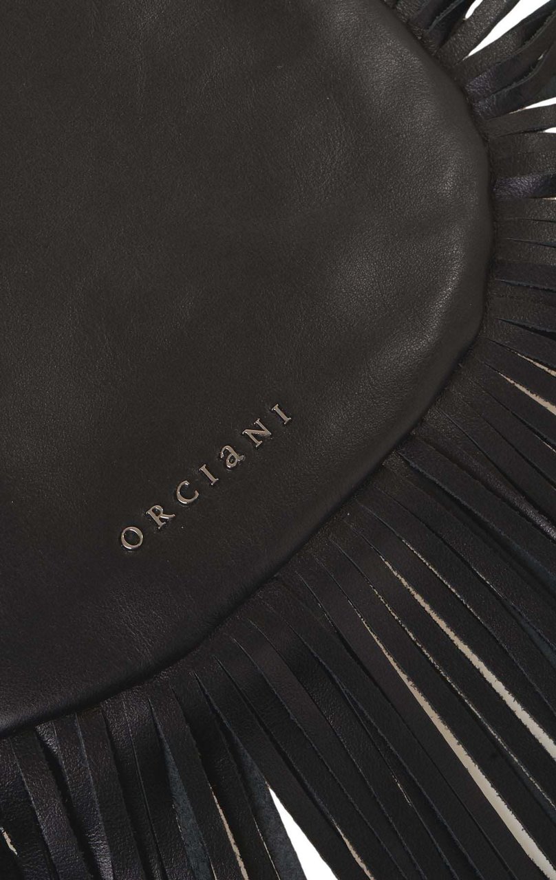 Orciani Handbag with fringe detail 'Juice' Zwart