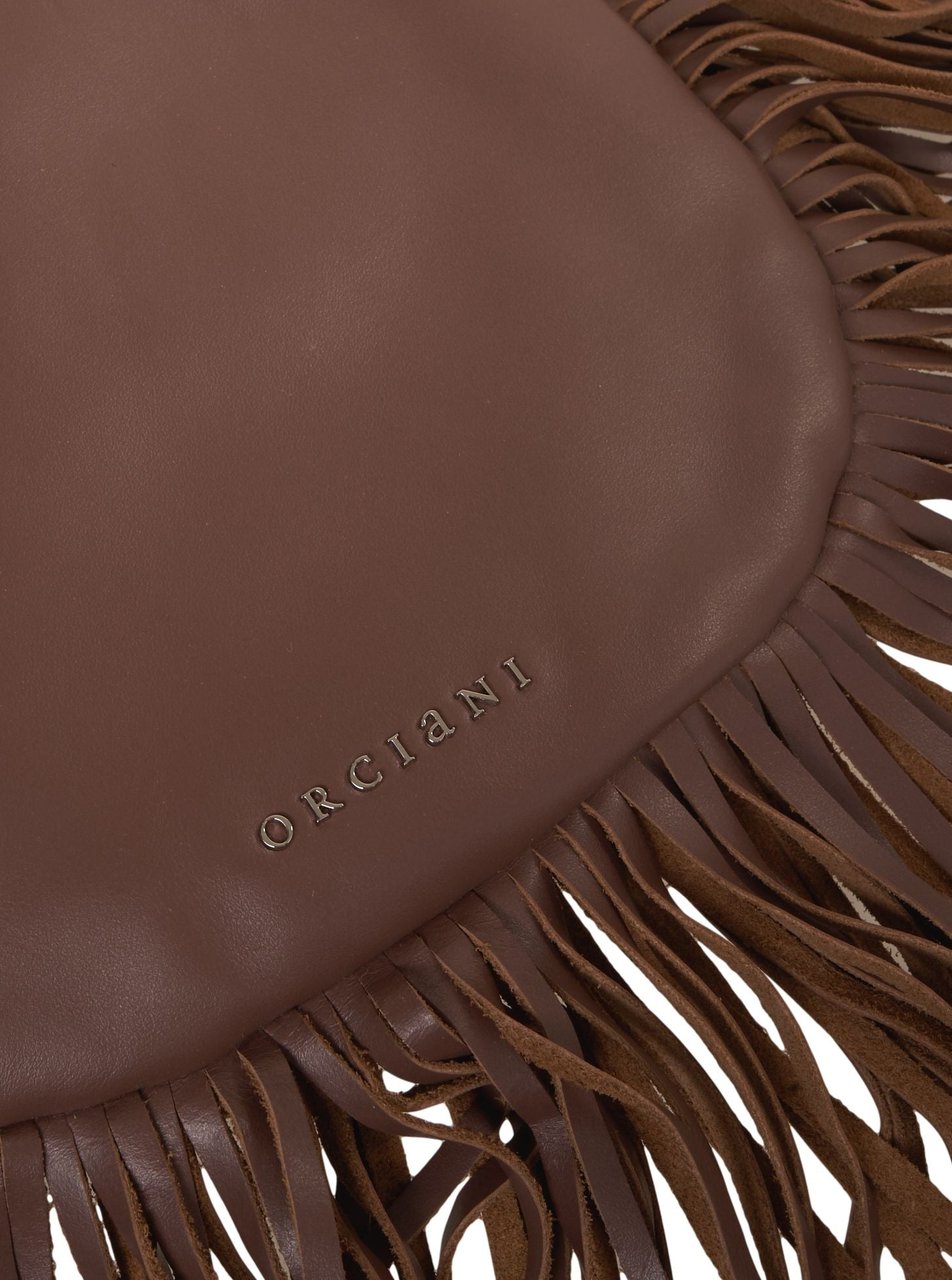 Orciani Handbag with fringe detail 'Juice' Bruin