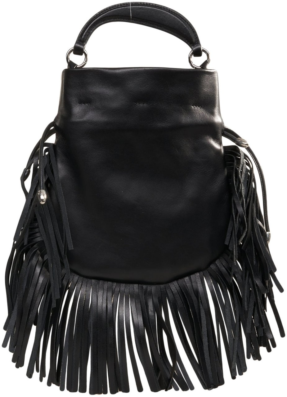 Orciani Handbag with fringe detail 'Juice' Zwart
