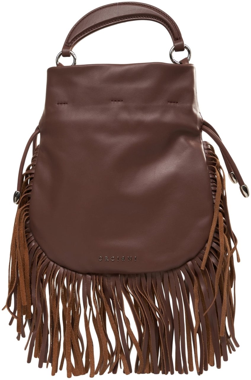 Orciani Handbag with fringe detail 'Juice' Bruin