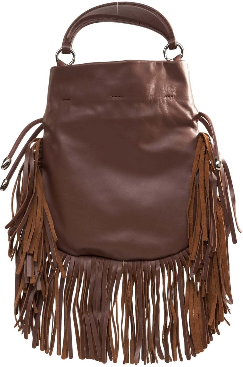 Orciani Handbag with fringe detail 'Juice' Bruin
