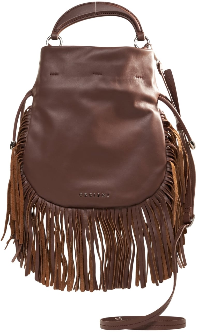 Orciani Handbag with fringe detail 'Juice' Bruin