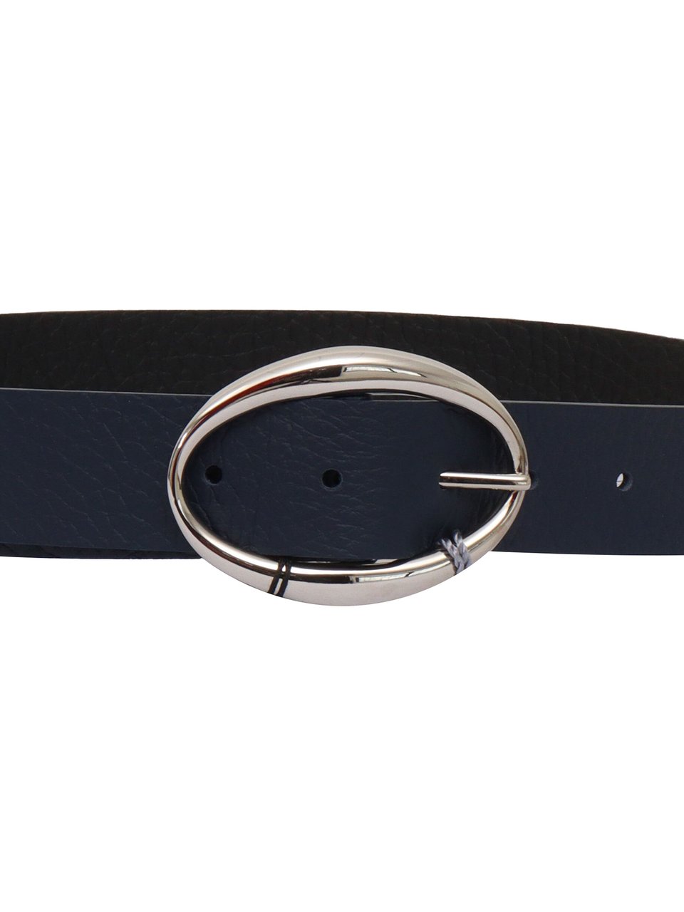 Orciani Calf Leather Belt with Polished Oval Buckle Zwart