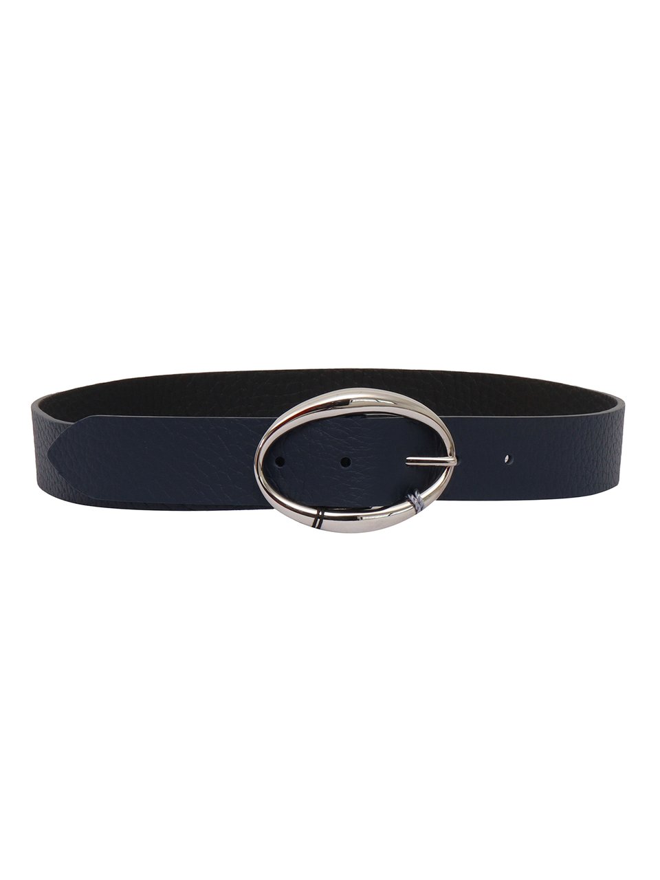 Orciani Calf Leather Belt with Polished Oval Buckle Zwart