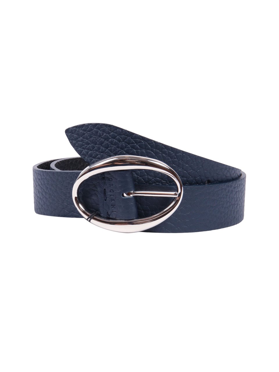 Orciani Calf Leather Belt with Polished Oval Buckle Zwart