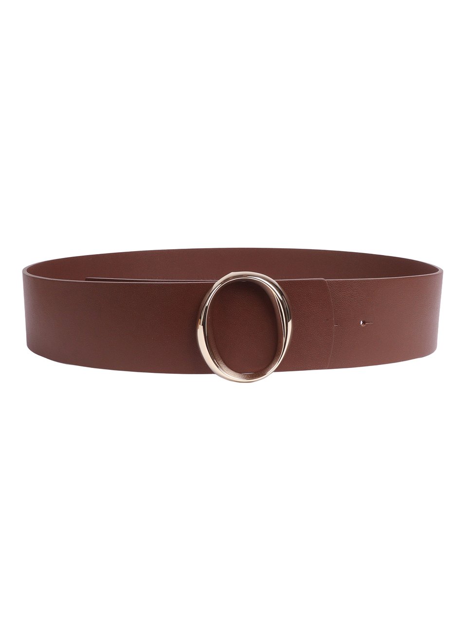 Orciani Wide Brown Circular Buckle Belt Grijs