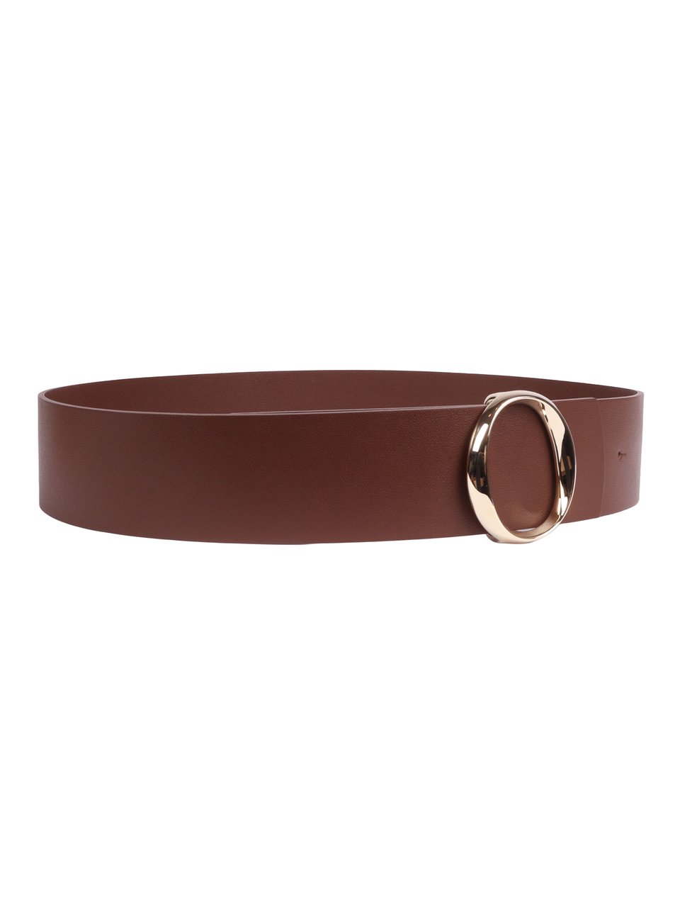 Orciani Wide Brown Circular Buckle Belt Grijs