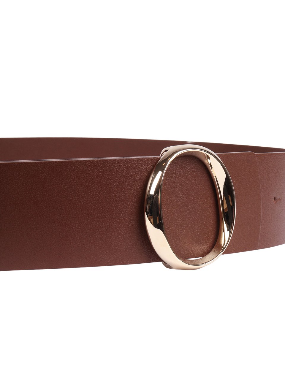 Orciani Wide Brown Circular Buckle Belt Grijs