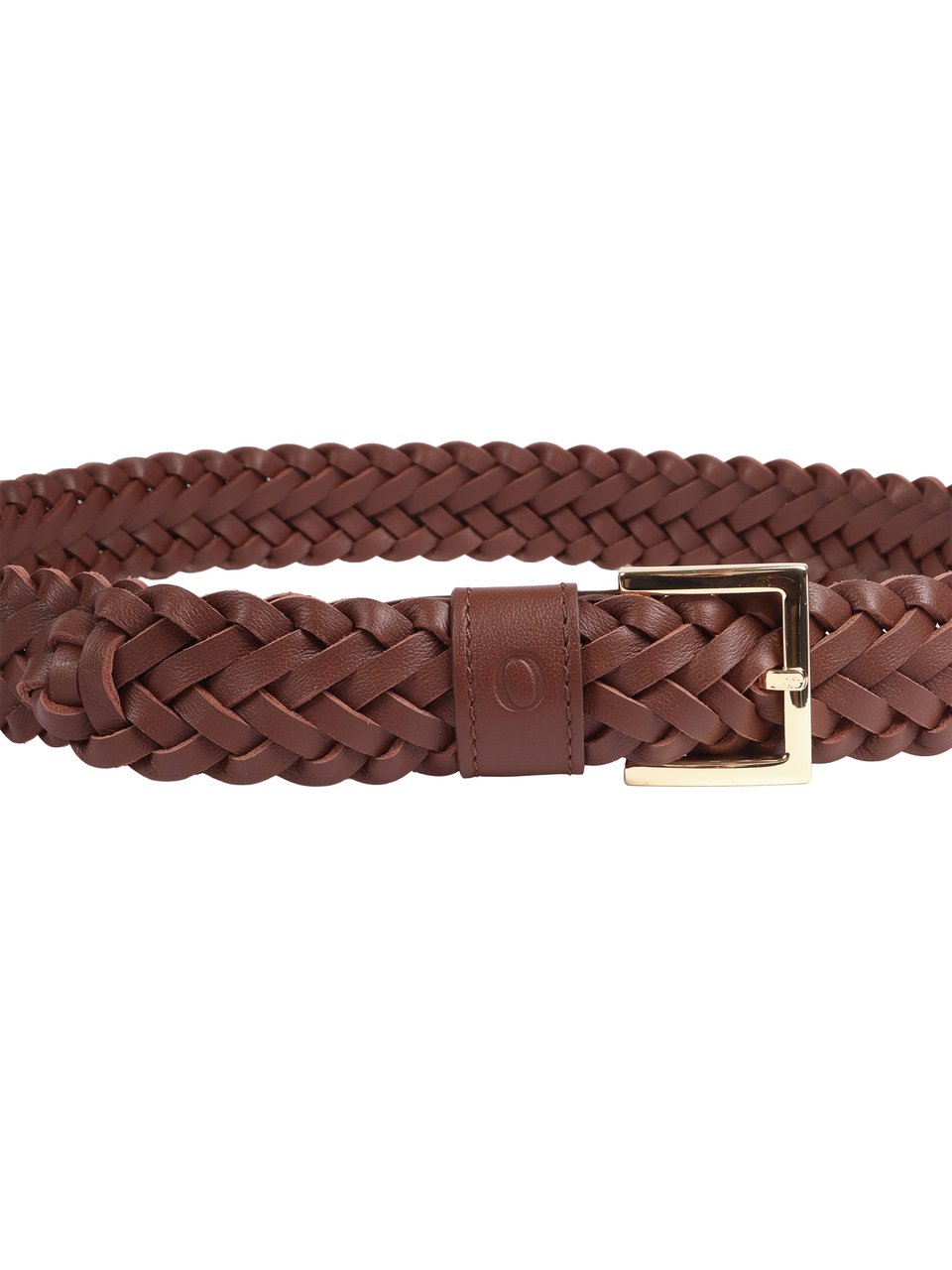 Orciani Braided Brown Gold Belt Grijs