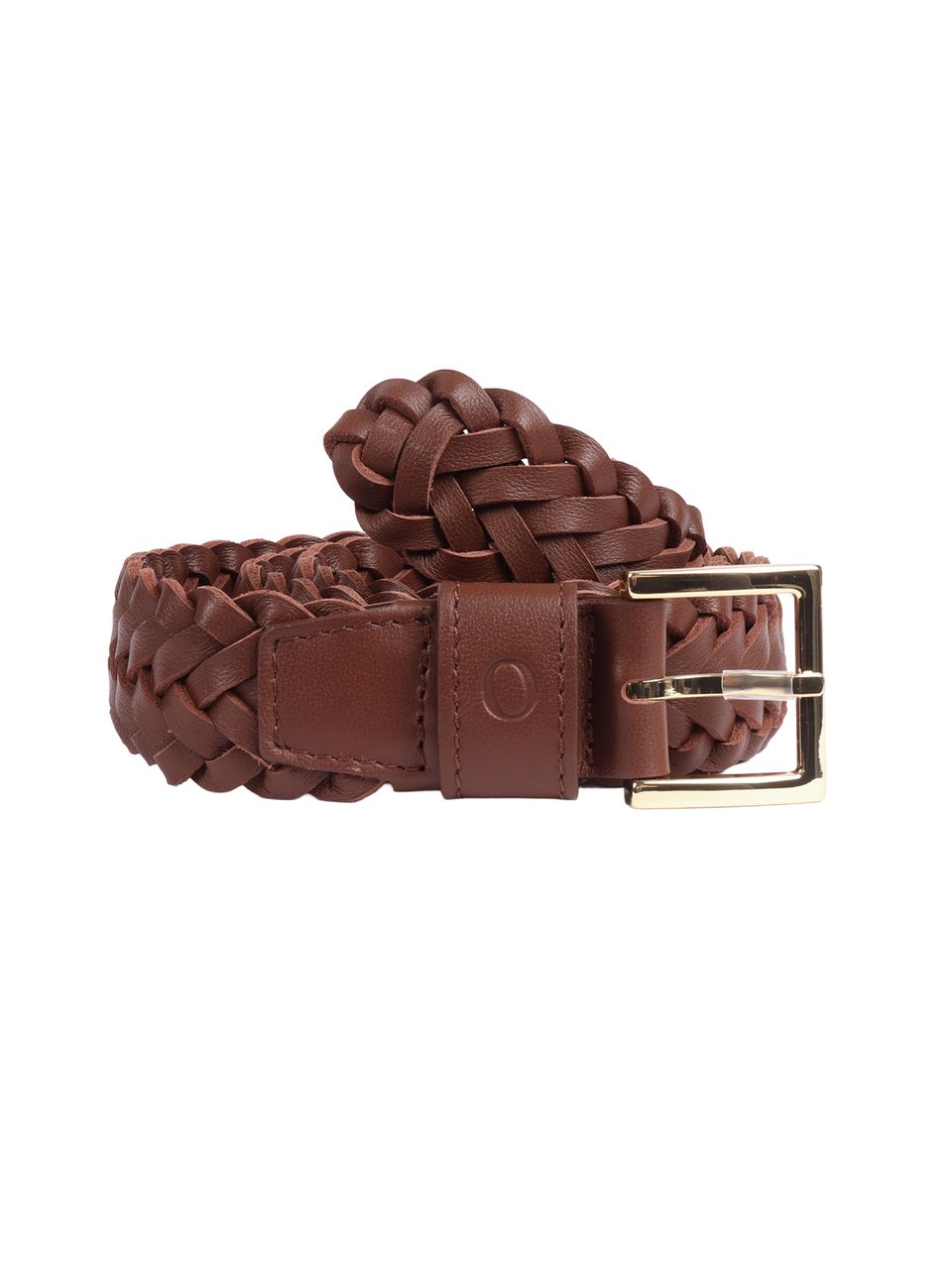 Orciani Braided Brown Gold Belt Grijs