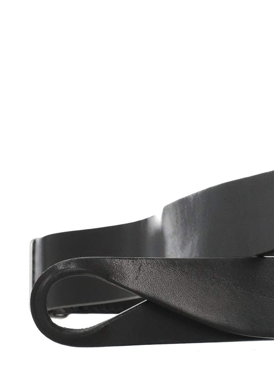 Orciani Smooth Leather Nobuckle Belt With Sliding Ring Design Zwart