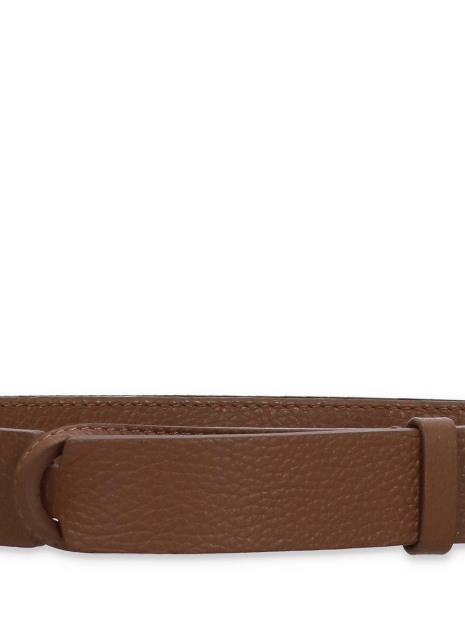 Orciani Pebbled Leather Nobuckle Belt With Sliding Ring Closure Rood