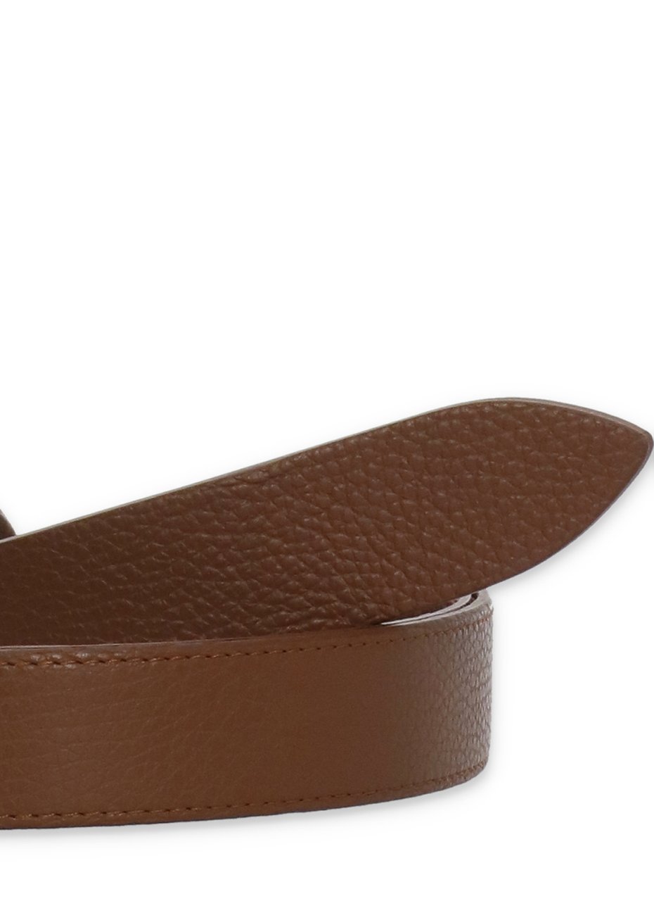 Orciani Pebbled Leather Nobuckle Belt With Sliding Ring Closure Rood