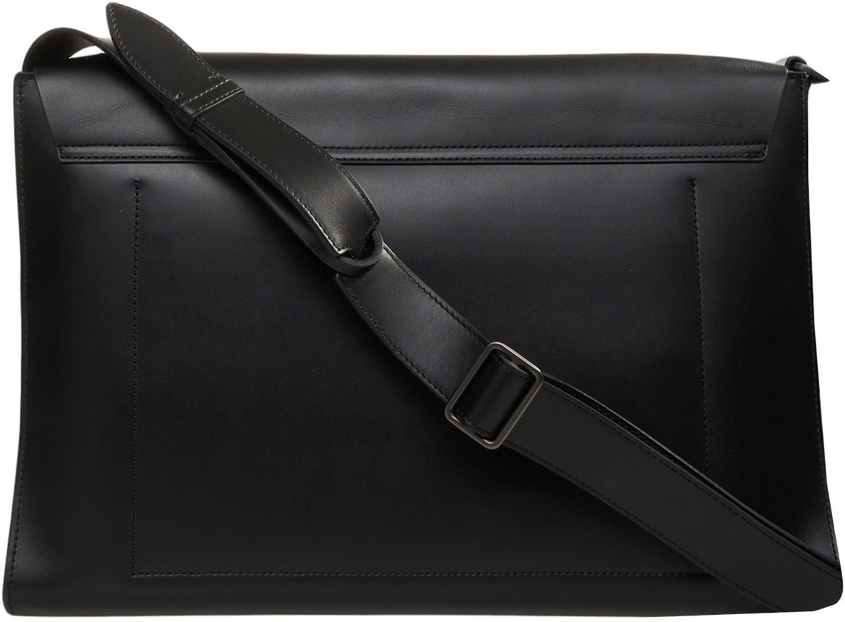 Orciani Leather shoulder bag Zwart