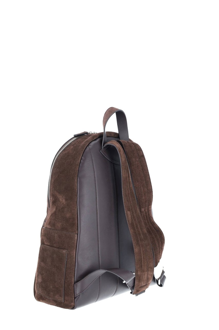 Orciani Suede Leather Handcrafted Urban Backpack Grijs