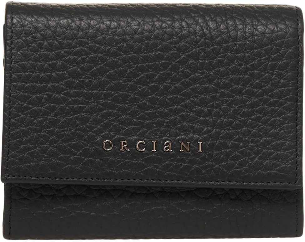 Orciani Grained leather wallet Zwart