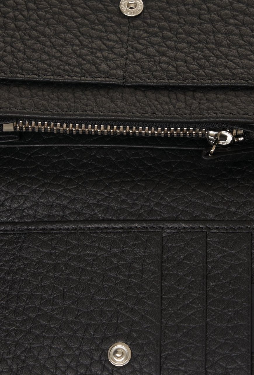 Orciani Grained leather wallet Zwart