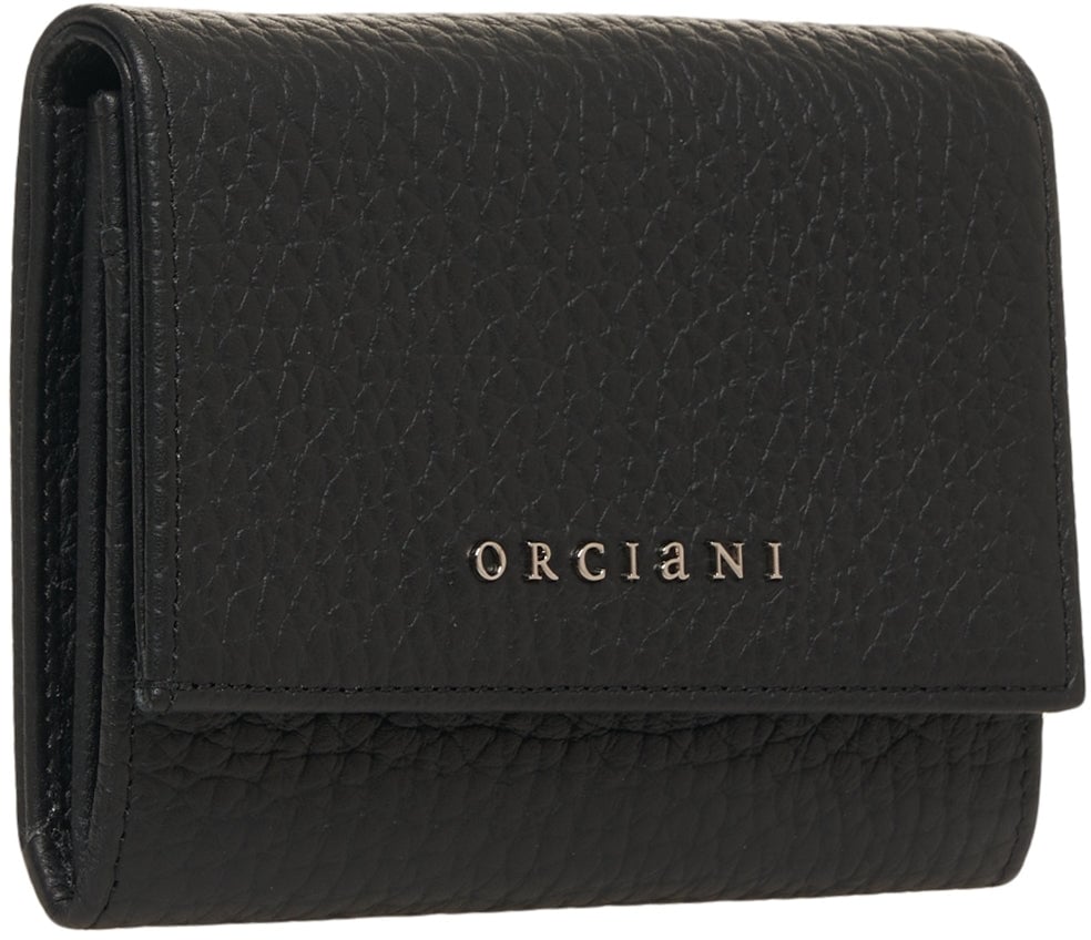 Orciani Grained leather wallet Zwart