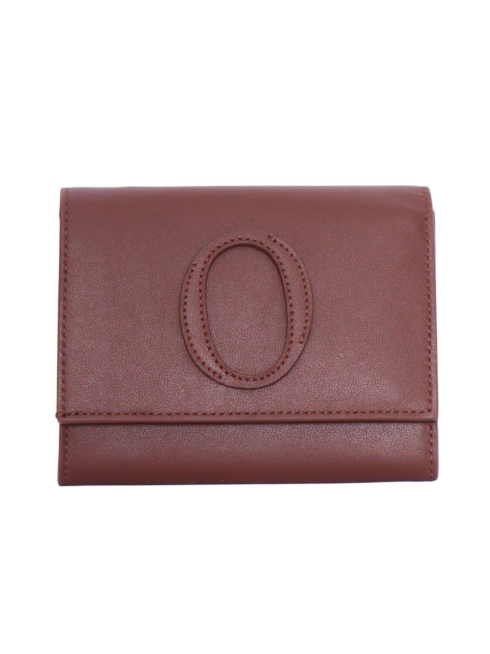 Orciani Burgundy Stitched Fold Over Wallet Roze