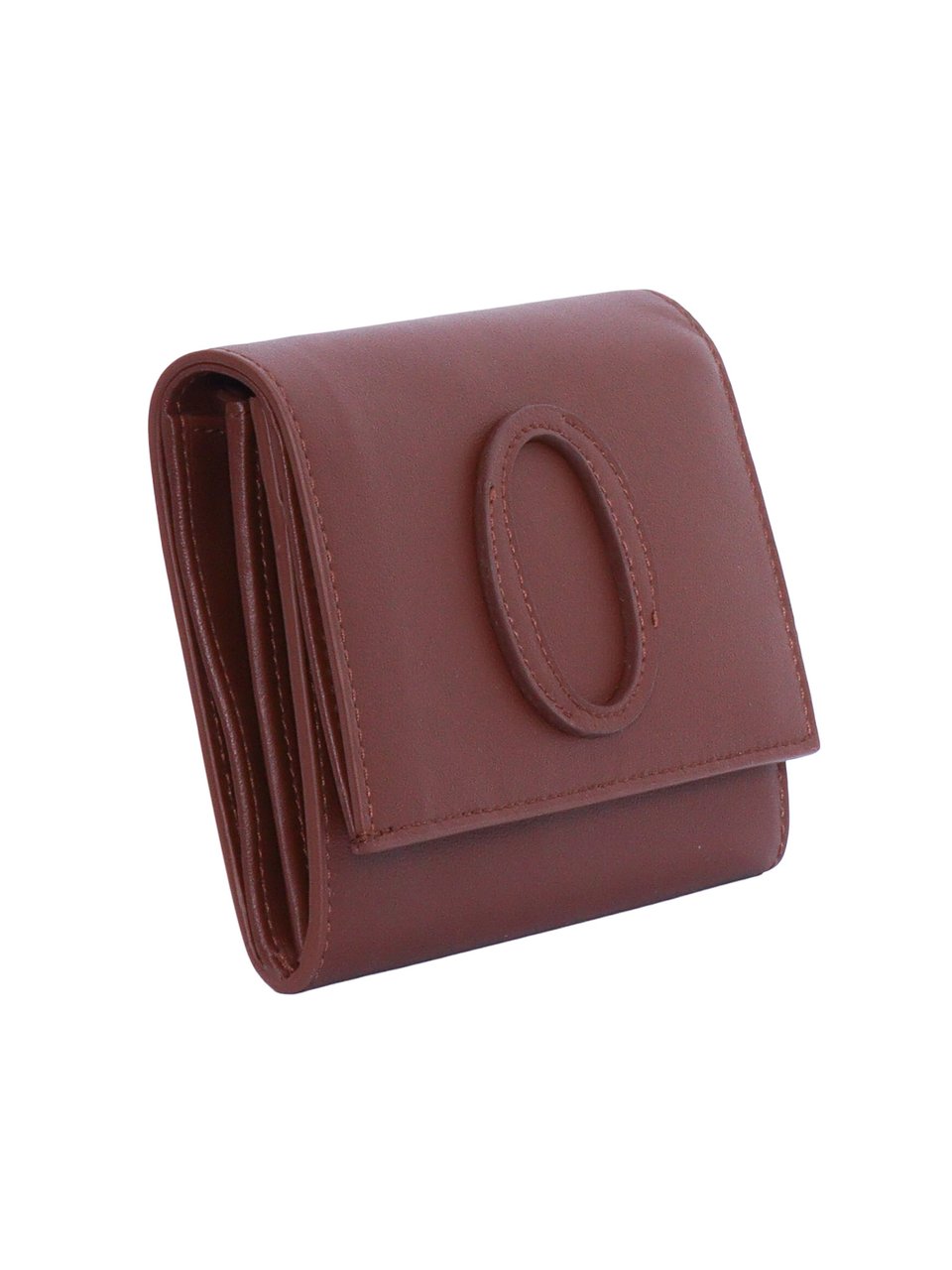 Orciani Burgundy Stitched Fold Over Wallet Roze