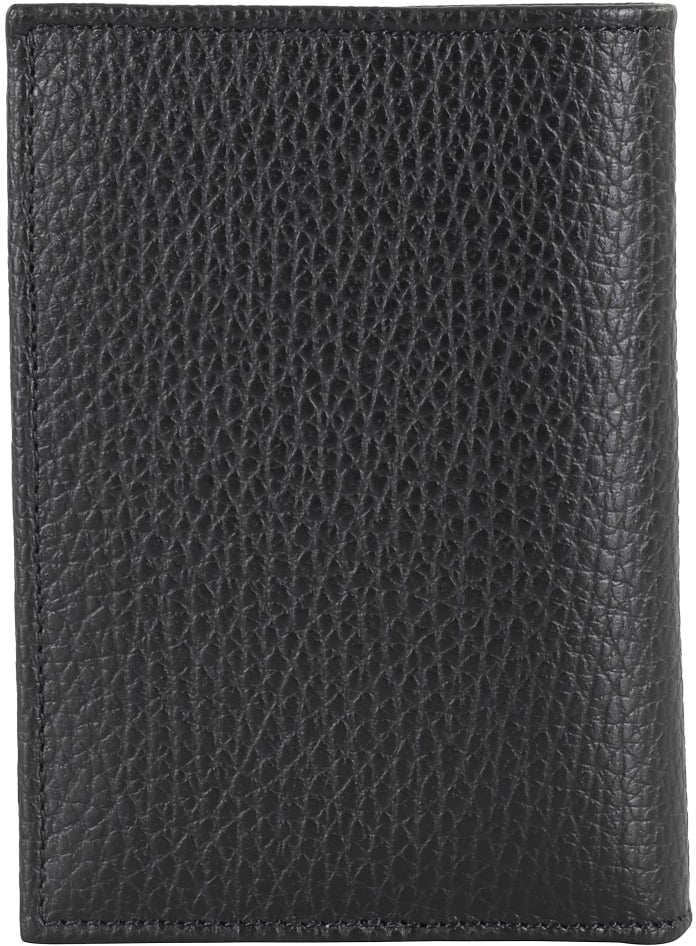 Orciani Textured Leather Vertical Wallet Zwart
