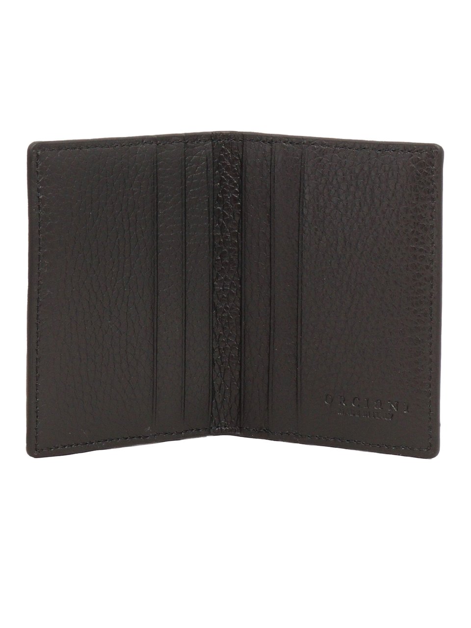 Orciani Textured Black Calf Leather Cardholder Zwart