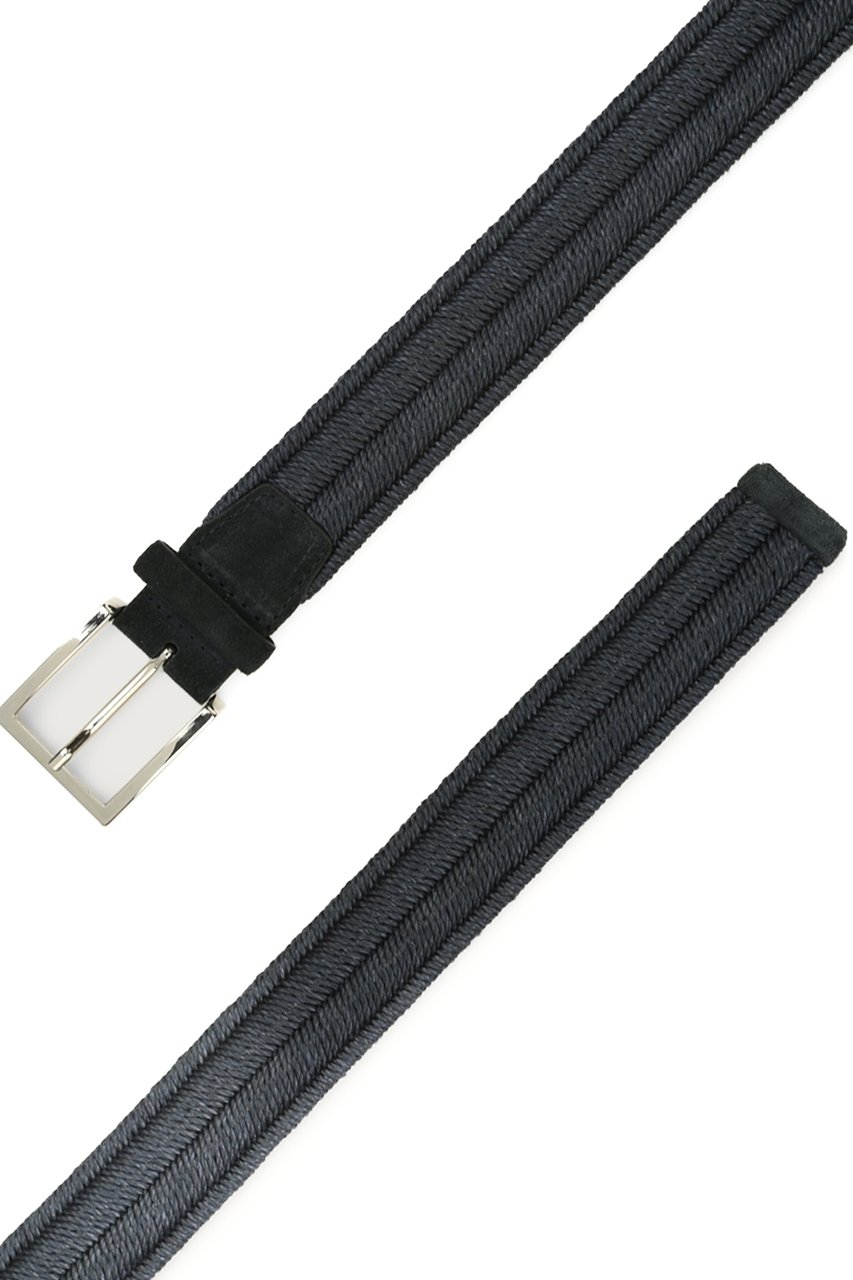 Orciani Stretch Braided Fabric Casual Belt Zwart